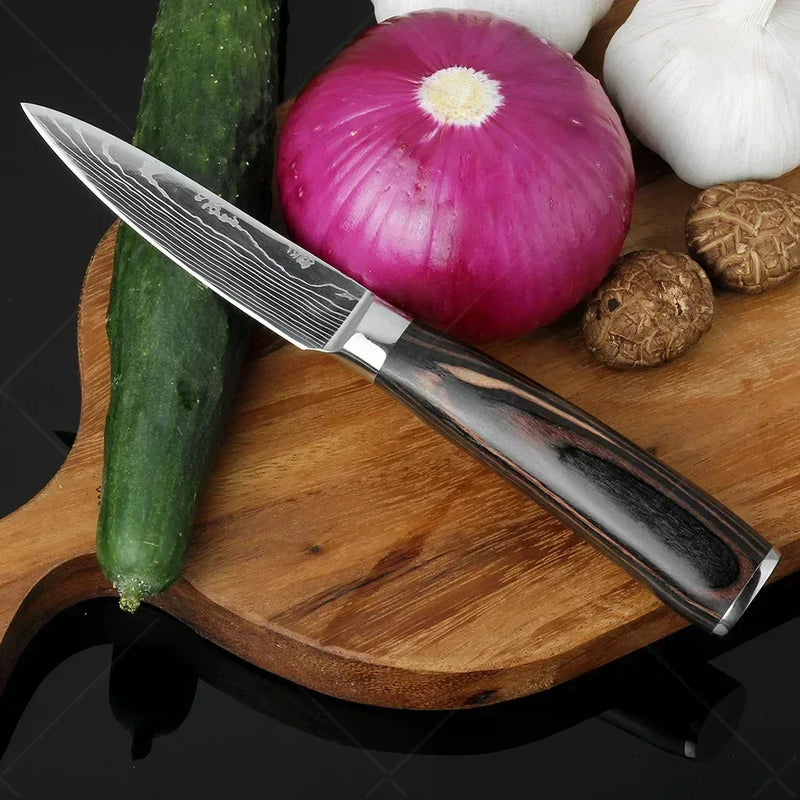 Facas de cozinha em aço damasco SANTOKU