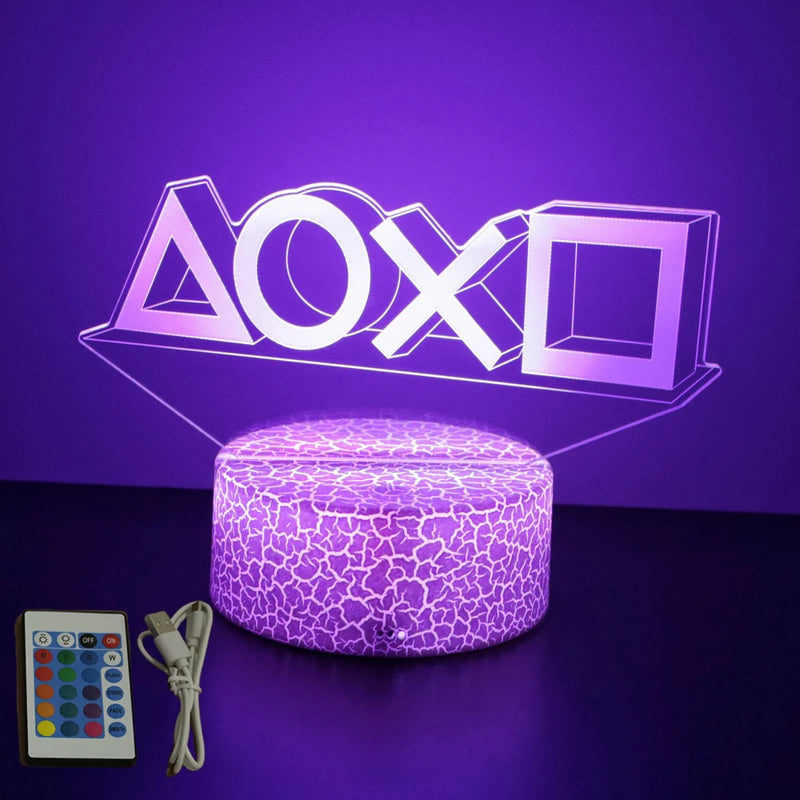 LUMINARIA GAMER 3D LED NEON