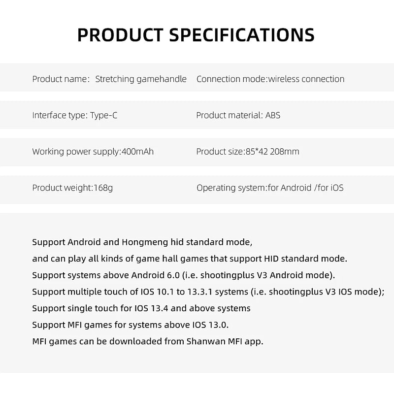 Gamepad para iPhone Android Controle de celular Bluetooth