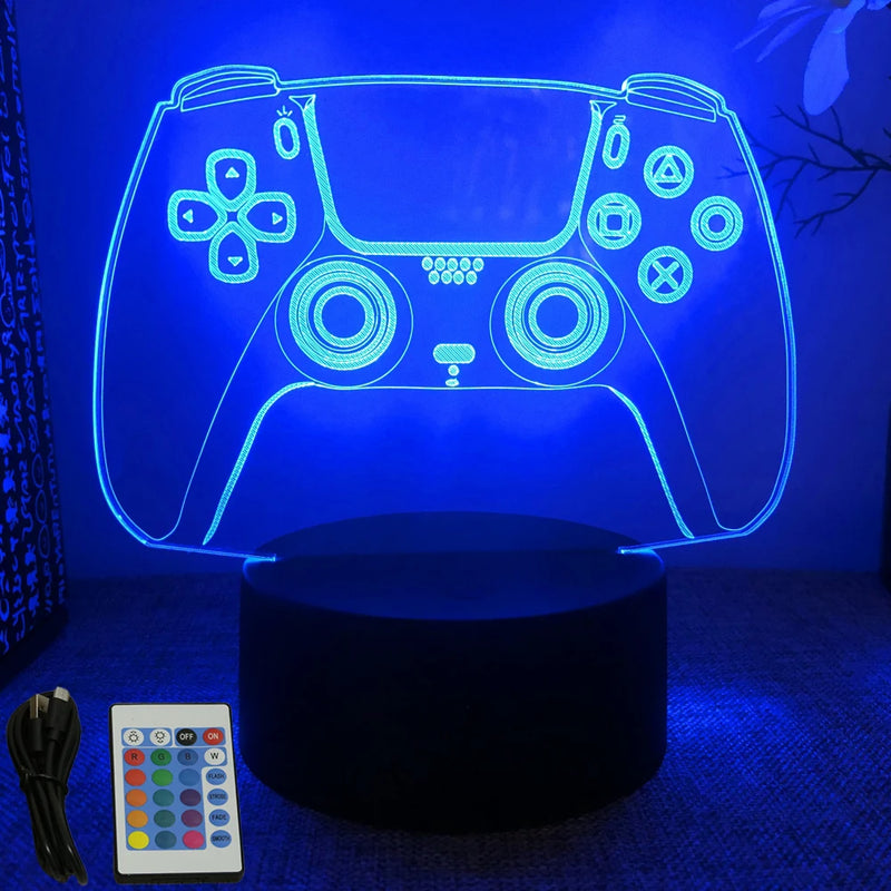 LUMINARIA GAMER 3D LED NEON