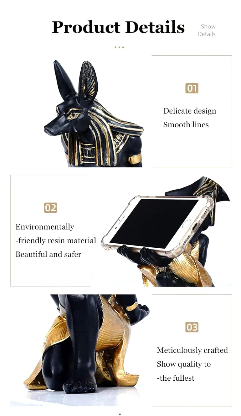 Resin Egypt Anubis God Controller Holder For PS4/PS5/XBOX/Switch Gamepad Mobile Phone Holder Desktop Display Stand Christmas Gif