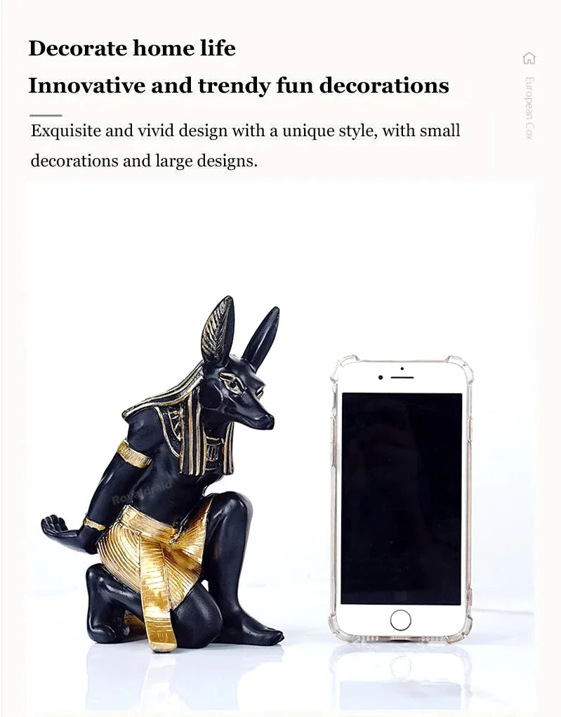 Resin Egypt Anubis God Controller Holder For PS4/PS5/XBOX/Switch Gamepad Mobile Phone Holder Desktop Display Stand Christmas Gif