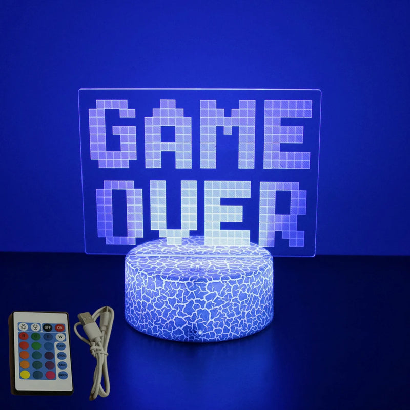 LUMINARIA GAMER 3D LED NEON