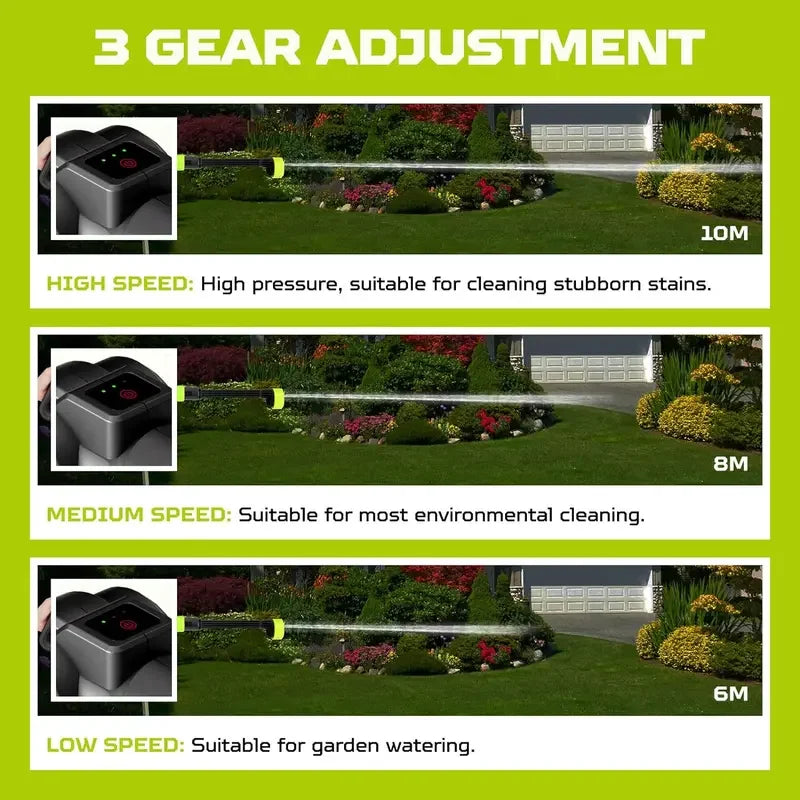 6in1 Brushless Electric Car Washer 1200W 200Bar Cordless High Pressure Foam Generator Spray Cleaner Car Garden Cleaning Machine