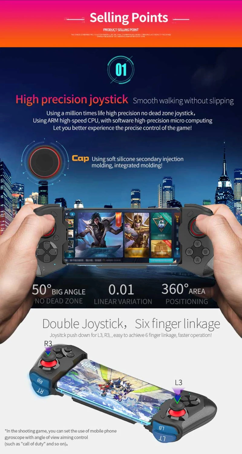 Gamepad para iPhone Android Controle de celular Bluetooth