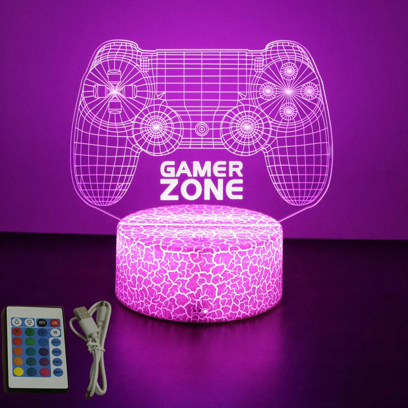 LUMINARIA GAMER 3D LED NEON