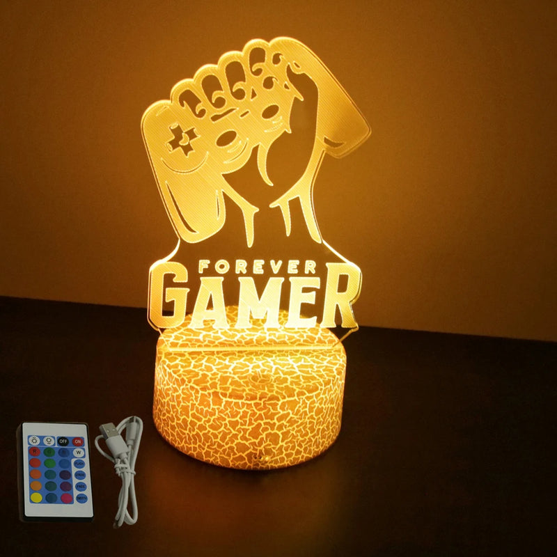 LUMINARIA GAMER 3D LED NEON