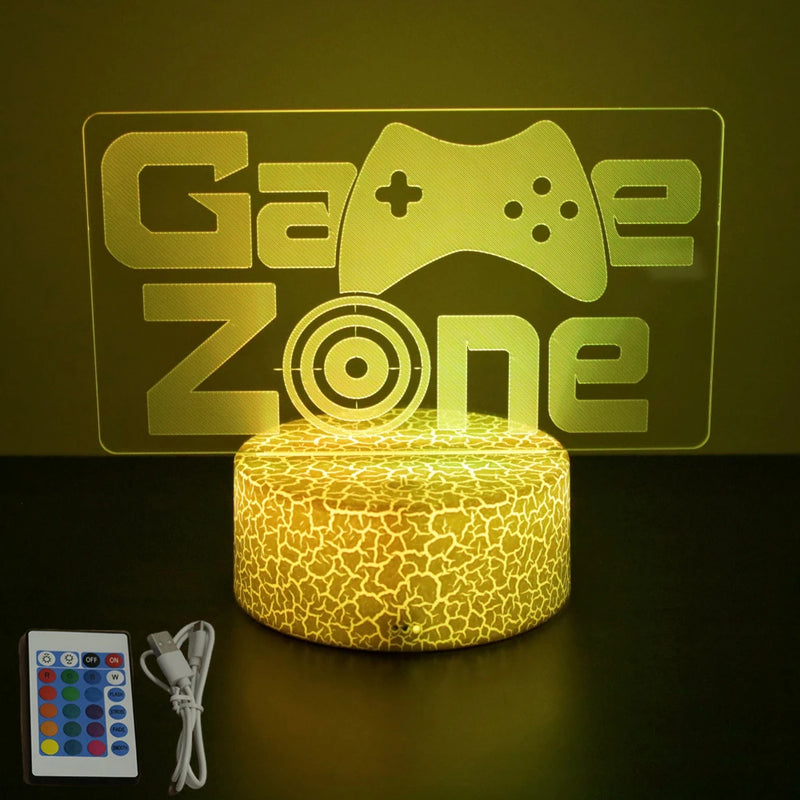 LUMINARIA GAMER 3D LED NEON