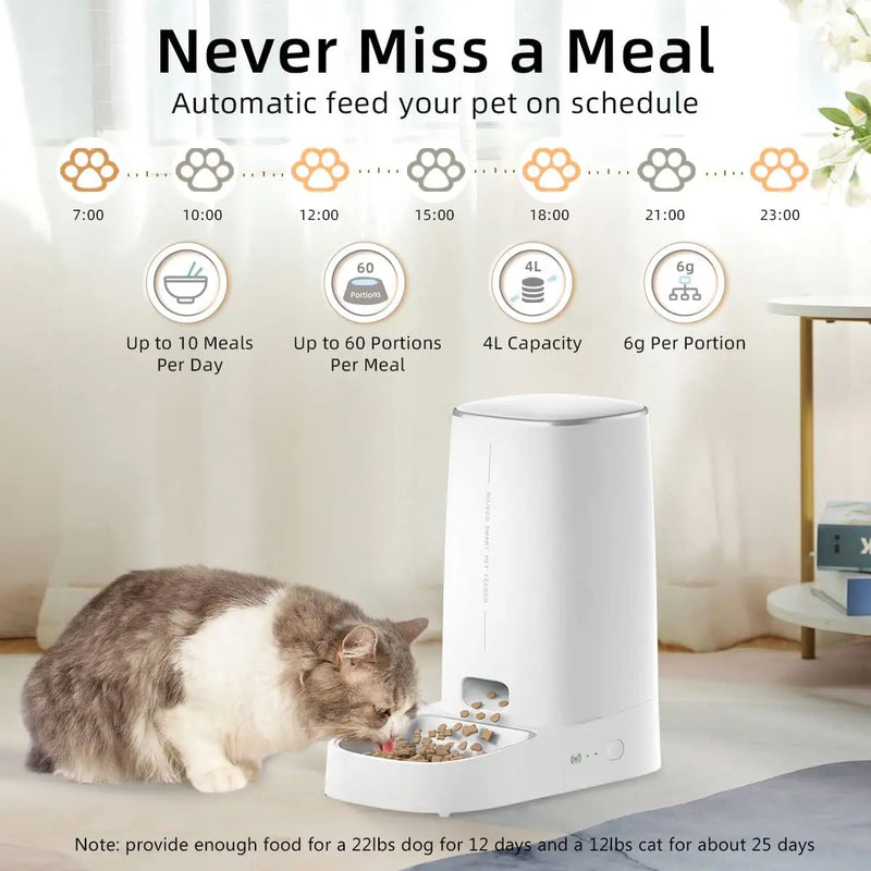 ALIMENTADOR AUTOMATICO PARA PETS PET SMART WIFI