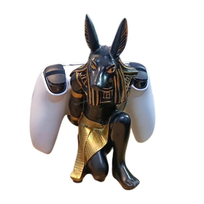 Resin Egypt Anubis God Controller Holder For PS4/PS5/XBOX/Switch Gamepad Mobile Phone Holder Desktop Display Stand Christmas Gif