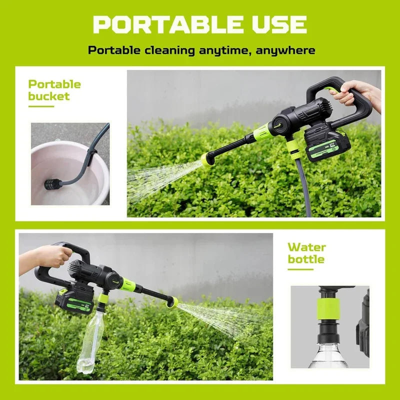 6in1 Brushless Electric Car Washer 1200W 200Bar Cordless High Pressure Foam Generator Spray Cleaner Car Garden Cleaning Machine