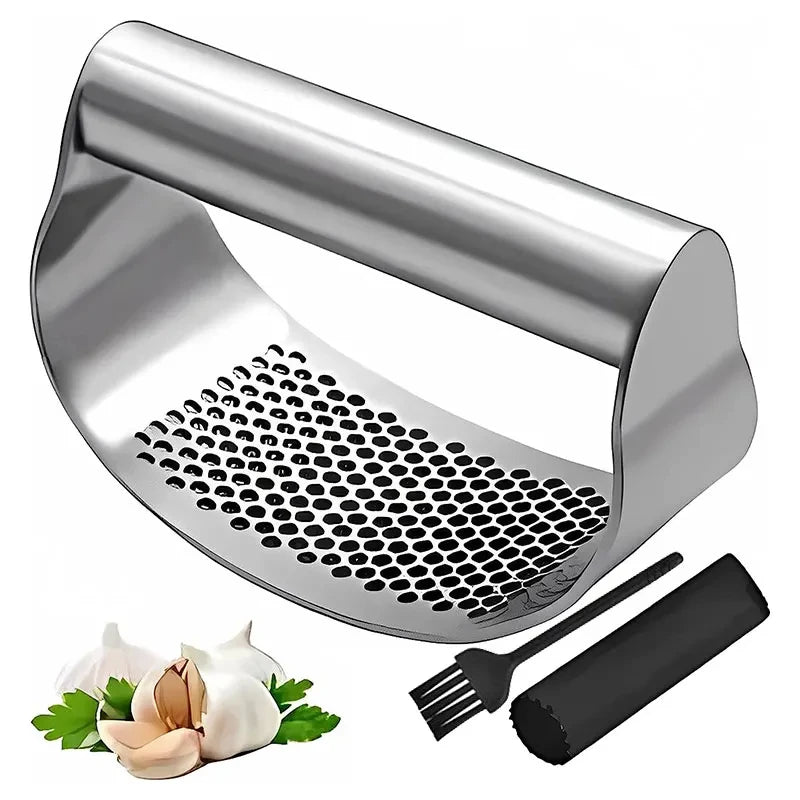 Upgraded Stainless Steel Garlic Press Squeezer Manual Garlic Ginger Rocker Crusher Garlic Cutting Mince Tools Kitchen Gadgets