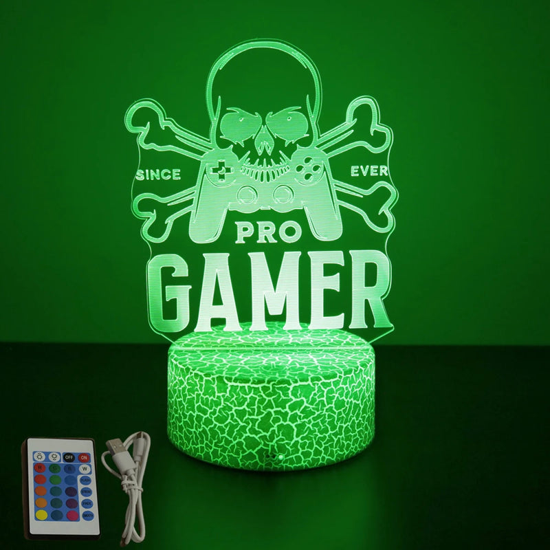 LUMINARIA GAMER 3D LED NEON