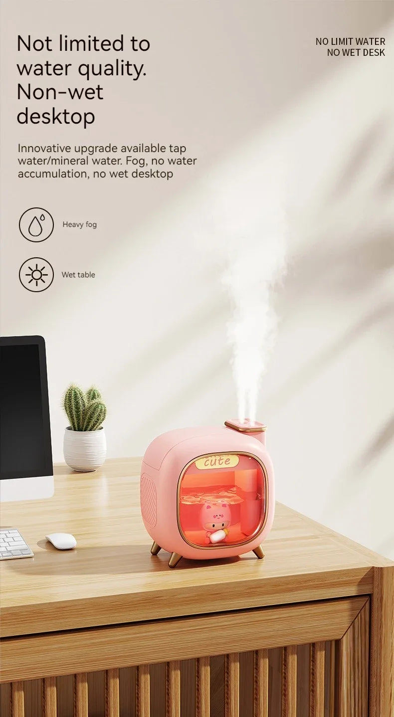 NOVO MINI HUMIDIFICADOR CUTE COM LUZ NOTURNA