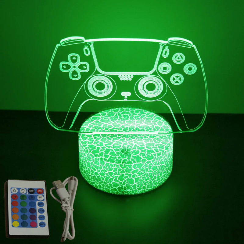 LUMINARIA GAMER 3D LED NEON