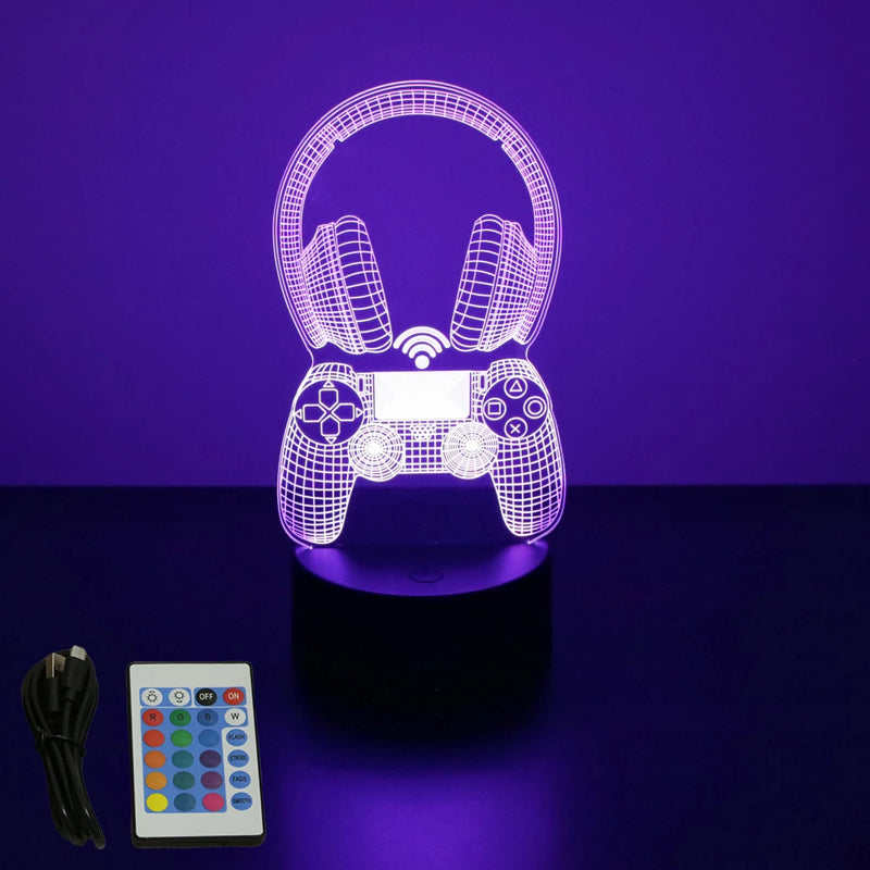 LUMINARIA GAMER 3D LED NEON