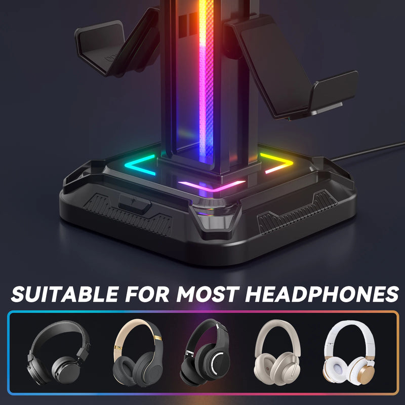 SUPORTE PARA COMANDO OU HEADSET RGB COM 9 MODOS DE LUZ