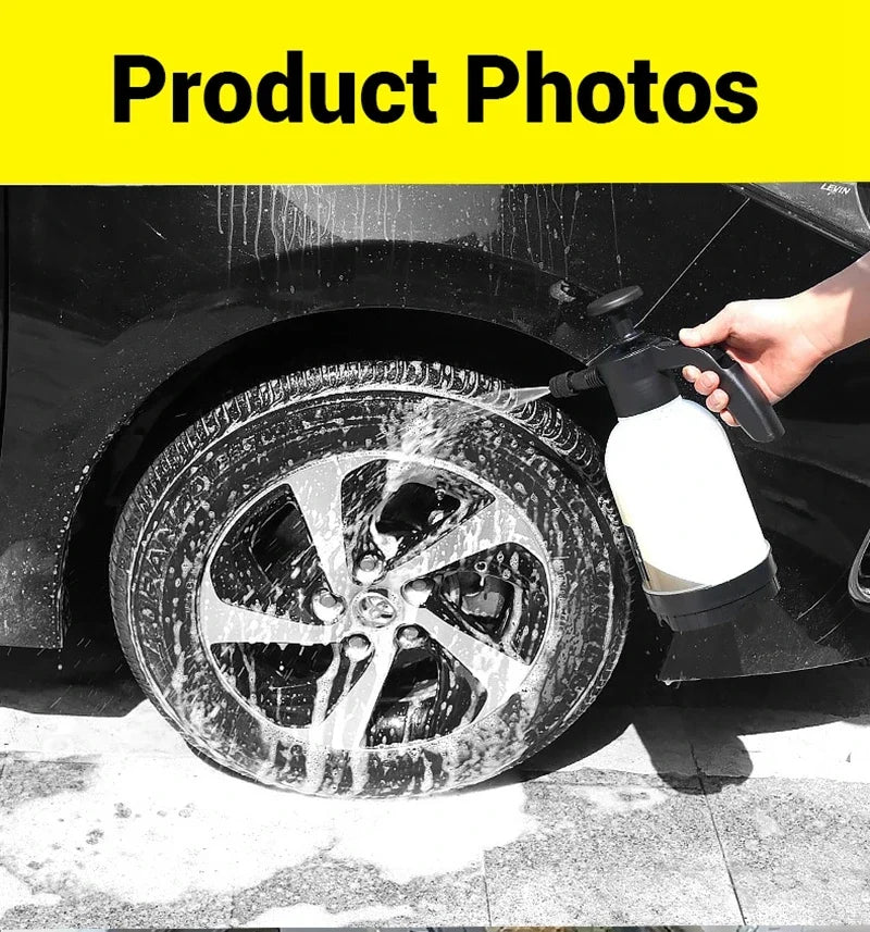 2L Hand Pump Foam Sprayer Pneumatic Washer Foam Snow Foam High Pressure Car Wash Spray Bottle for Car Home Cleaning