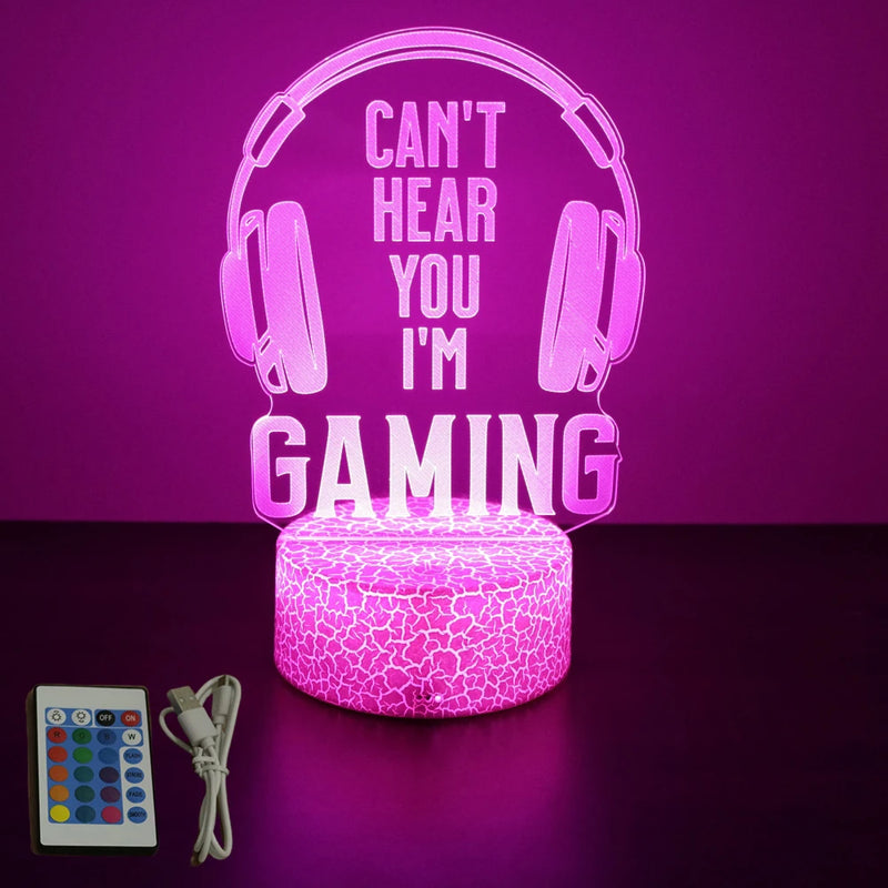 LUMINARIA GAMER 3D LED NEON