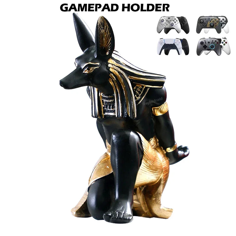 Resin Egypt Anubis God Controller Holder For PS4/PS5/XBOX/Switch Gamepad Mobile Phone Holder Desktop Display Stand Christmas Gif