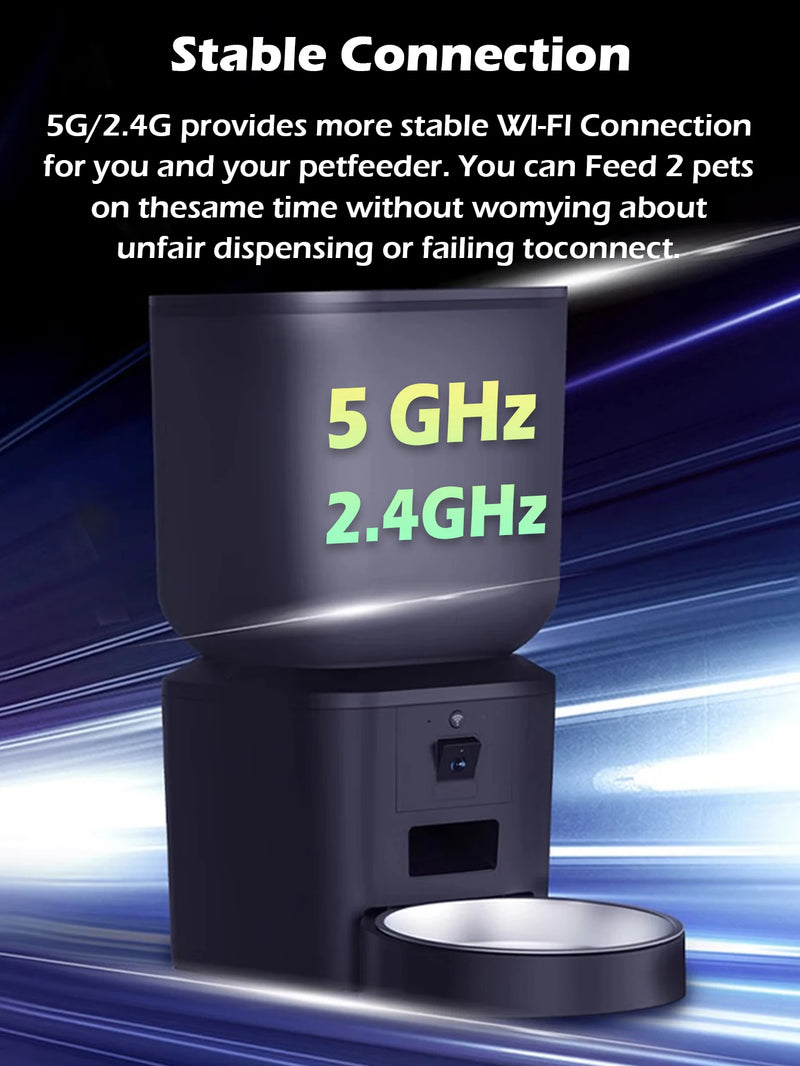 Alimentador automático para cães e gatos com câmera HD 4L/8L