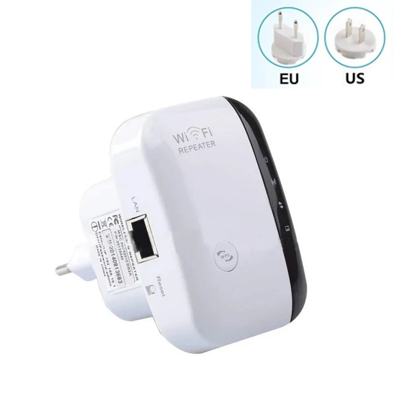 Wifi Repeater Wireless Signal Amplifier Extended Network Enhancer EU US Home Router 300m Through The Wall Bedroom Receive Moving