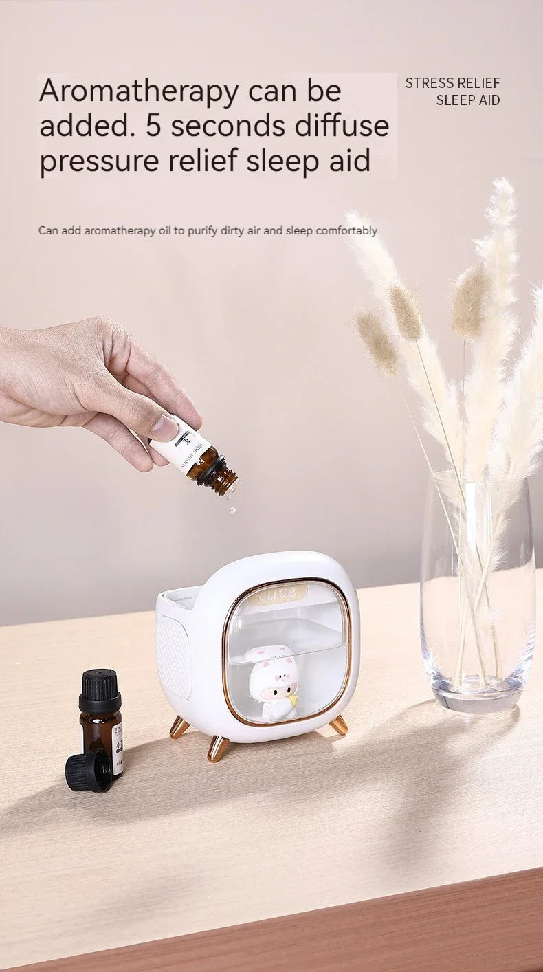 NOVO MINI HUMIDIFICADOR CUTE COM LUZ NOTURNA