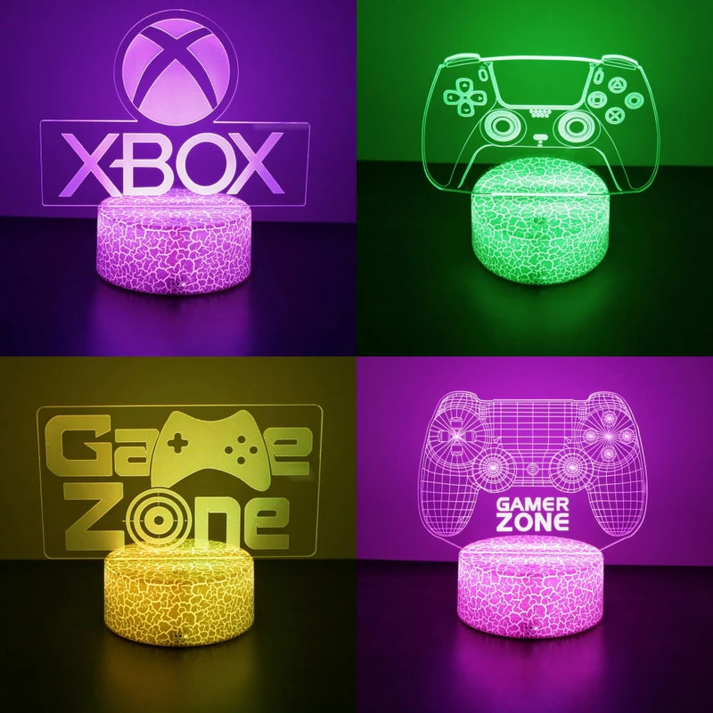 LUMINARIA GAMER 3D LED NEON