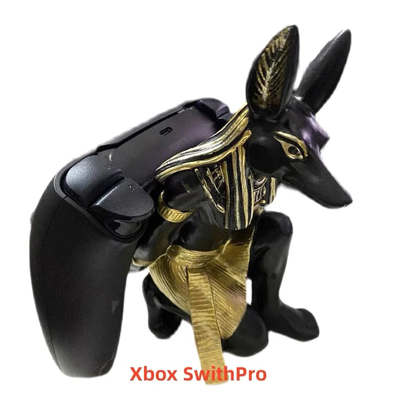 Resin Egypt Anubis God Controller Holder For PS4/PS5/XBOX/Switch Gamepad Mobile Phone Holder Desktop Display Stand Christmas Gif