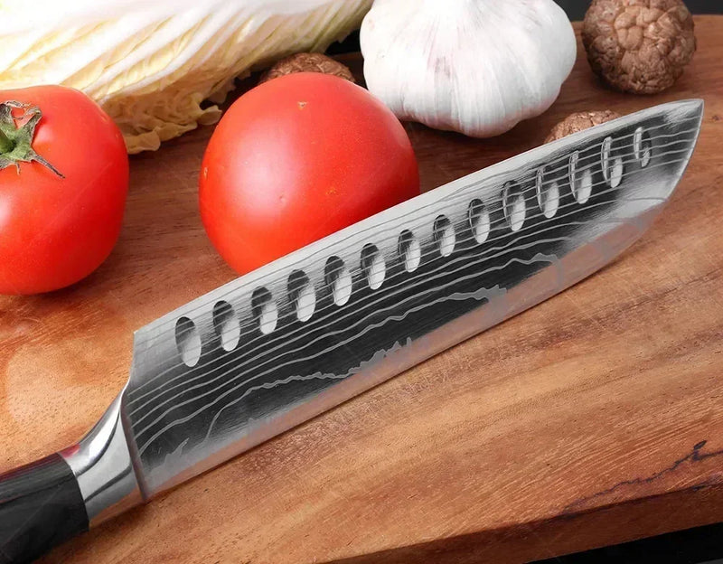 Facas de cozinha em aço damasco SANTOKU